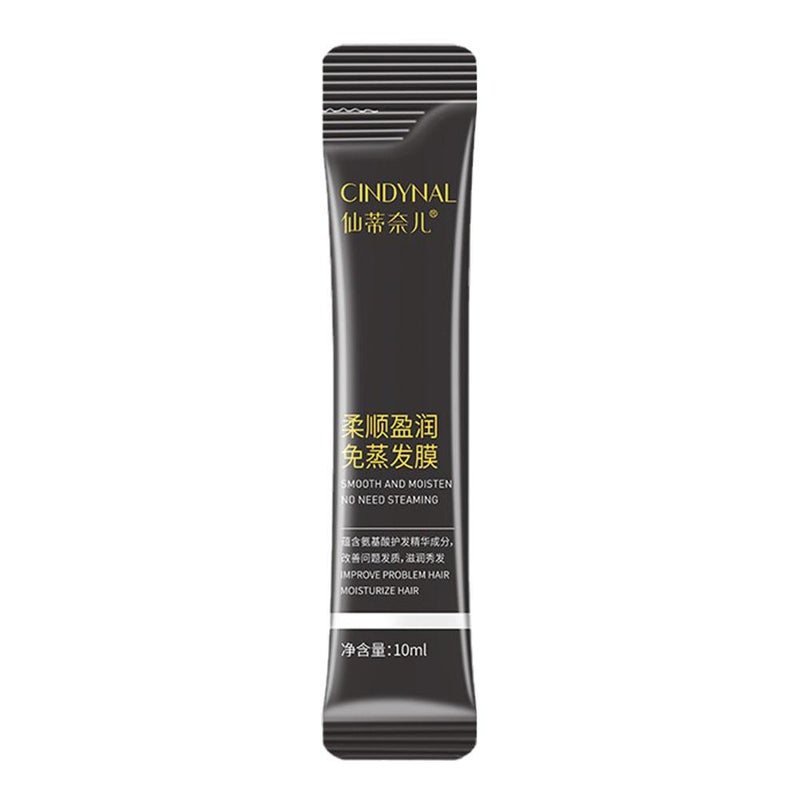 Smoothing hair mask, individually packaged in sachets, moisturizing hair care, no-steam hair mask strips.